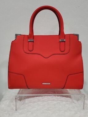 Rebecca Minkoff Orange Structured Top-Handle Satchel Leather